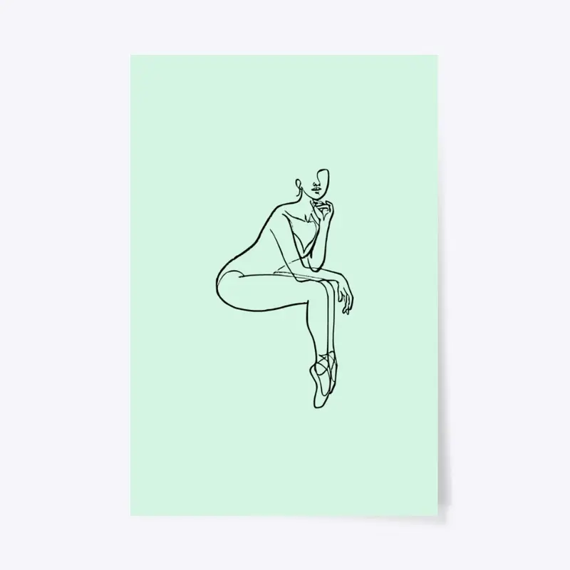 seated female dancer with line art