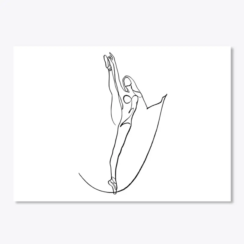 female ballet dancer with line art