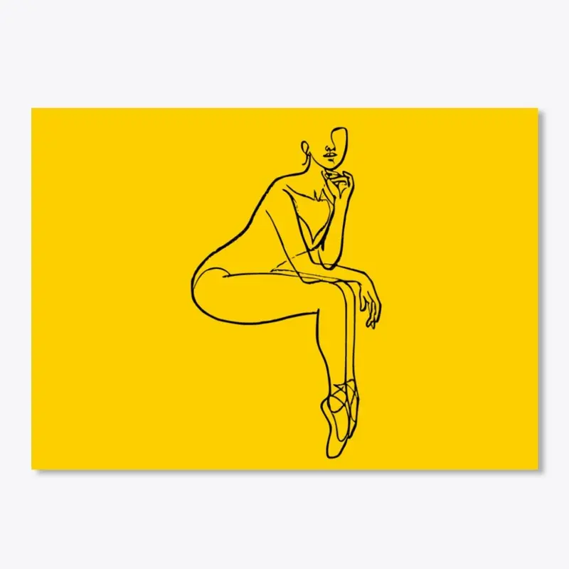 seated female dancer with line art