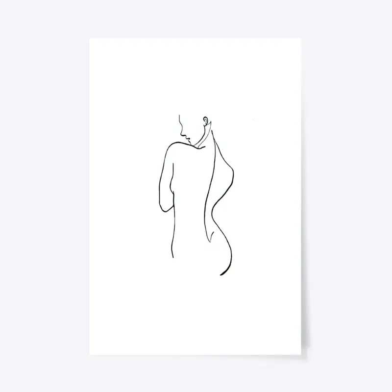 drawing female body with lines