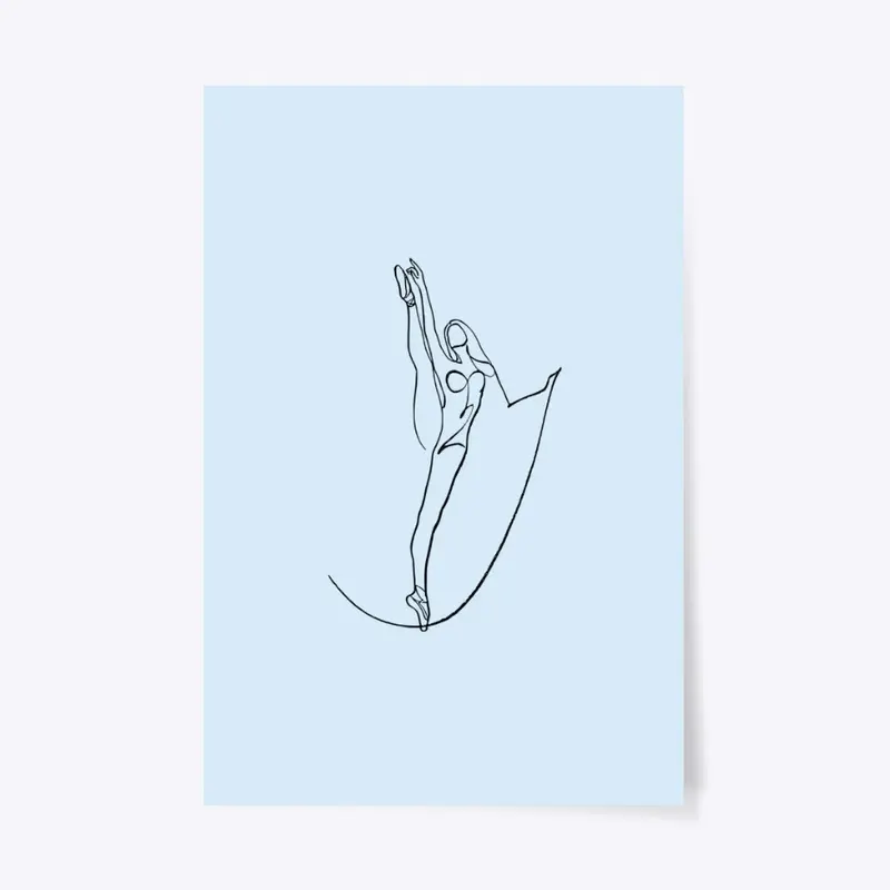 female ballet dancer with line art