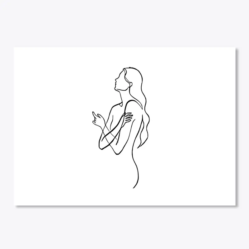 Draw a woman line art