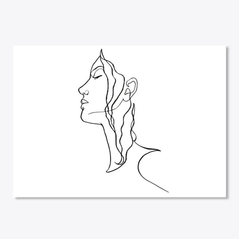 draw a female head with one line